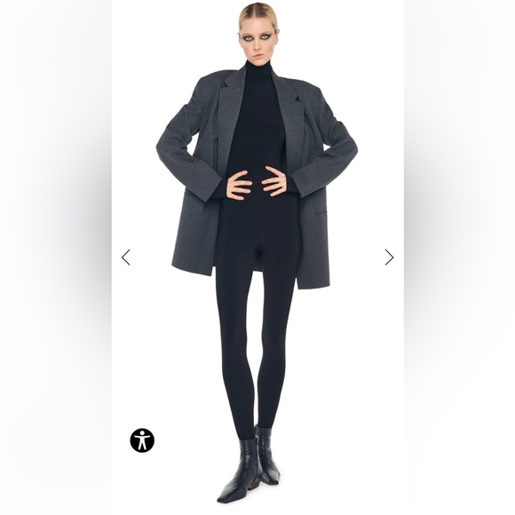 Oversized double breasted jacket size small norma Kamali terry blazer gray - Picture 4 of 11